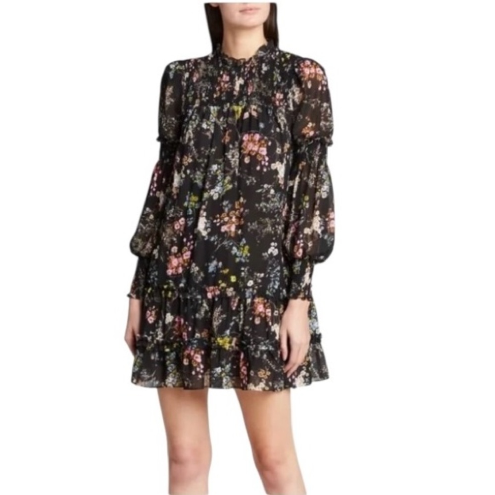 5 A 7 cinq a sept Floral Black Dress size 4